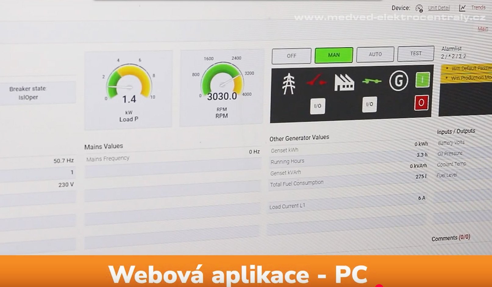 Automatický záložný zdroj MEDVED Grizzli 7000 H CCL ATS COMAP AMF s technickou podporou Automatický záložný zdroj MEDVED Grizzli 7000 H CCL ATS COMAP AMF s technickou podporou